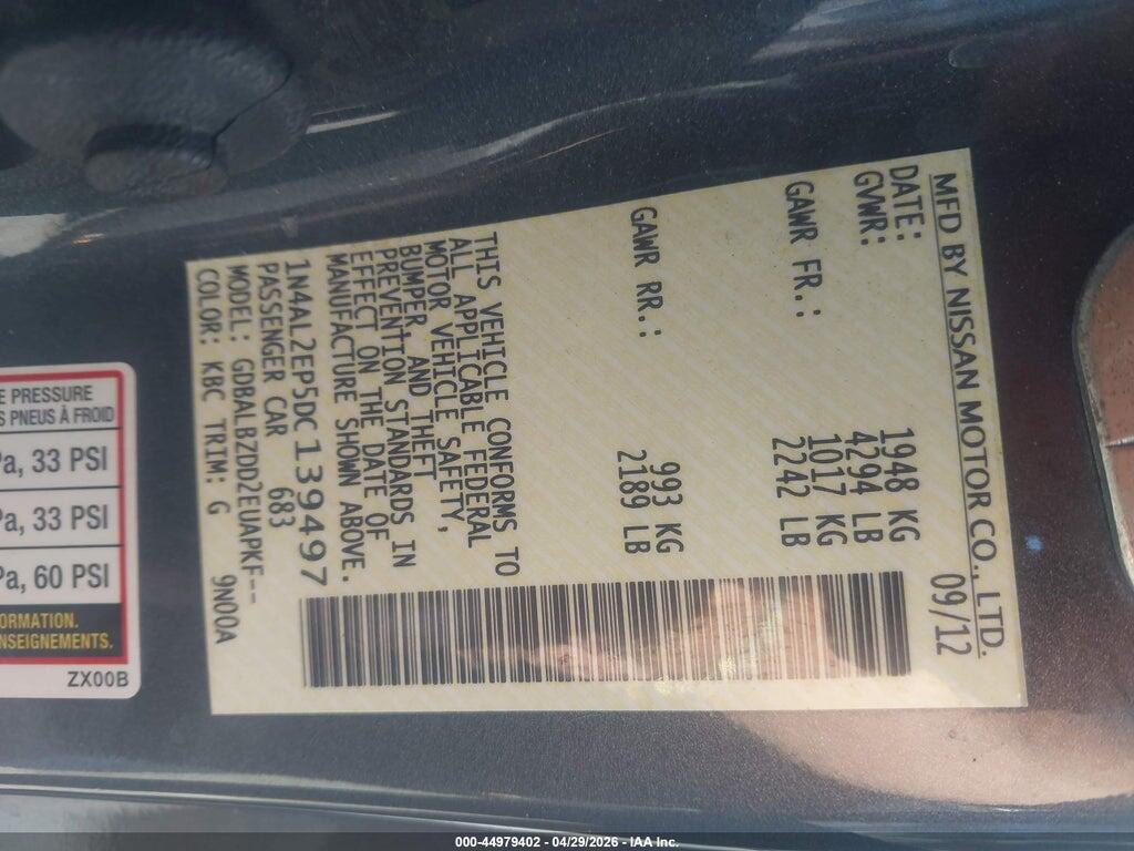 1N4AL2EP5DC139497 2013 NISSAN ALTIMA photo no. 9