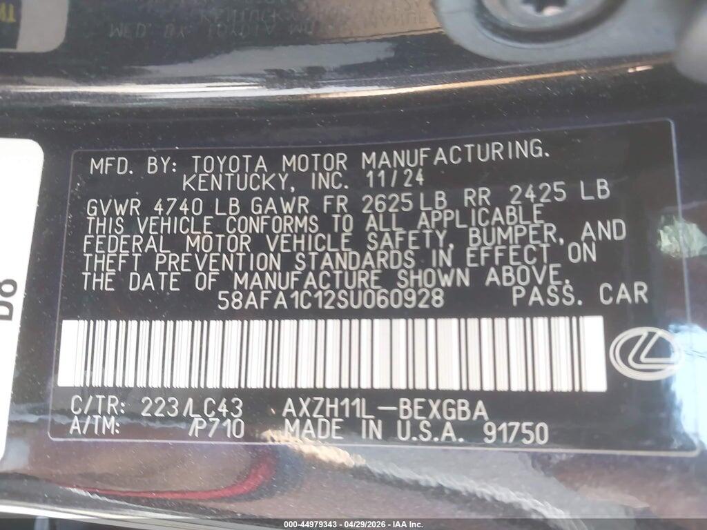 58AFA1C12SU060928 2025 LEXUS ES 300H photo no. 9