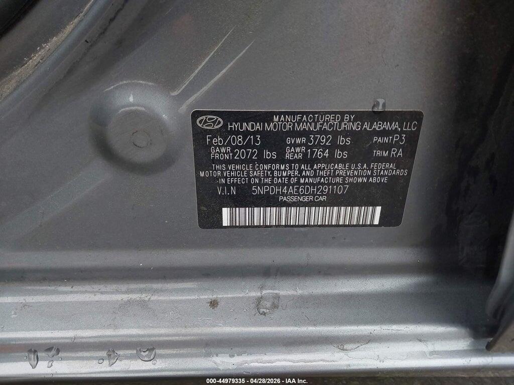 5NPDH4AE6DH291107 2013 HYUNDAI ELANTRA photo no. 9