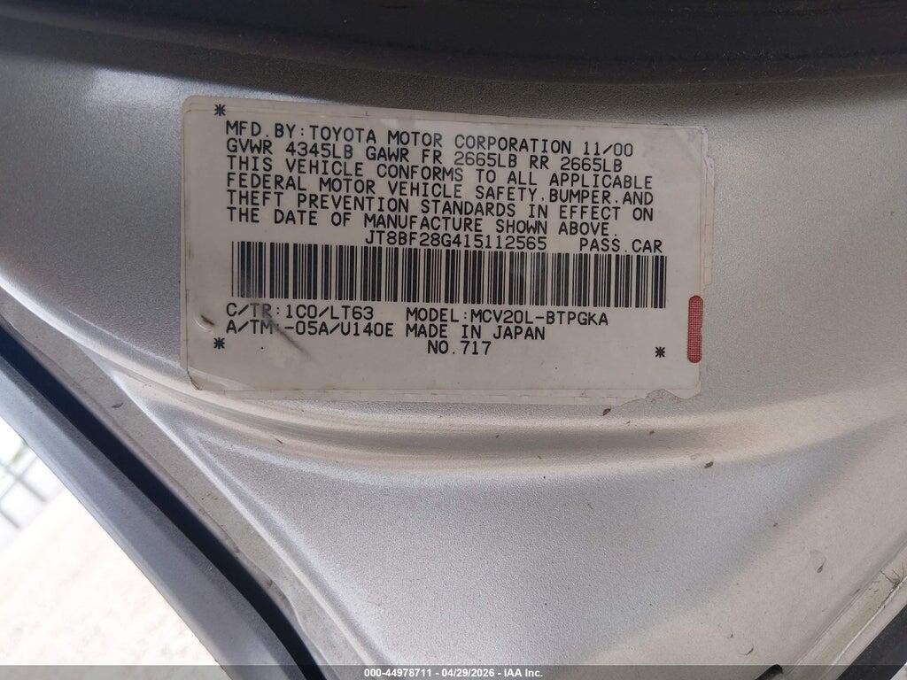 JT8BF28G415112565 2001 LEXUS ES 300 photo no. 9