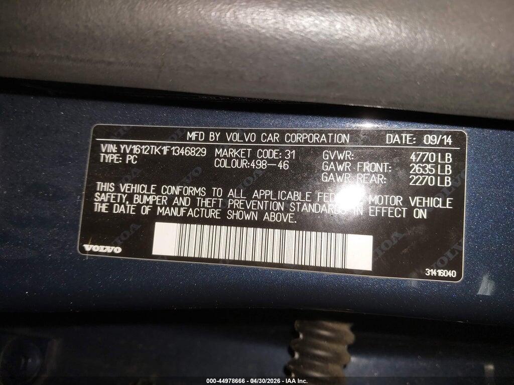 YV1612TK1F1346829 2015 VOLVO S60 photo no. 9