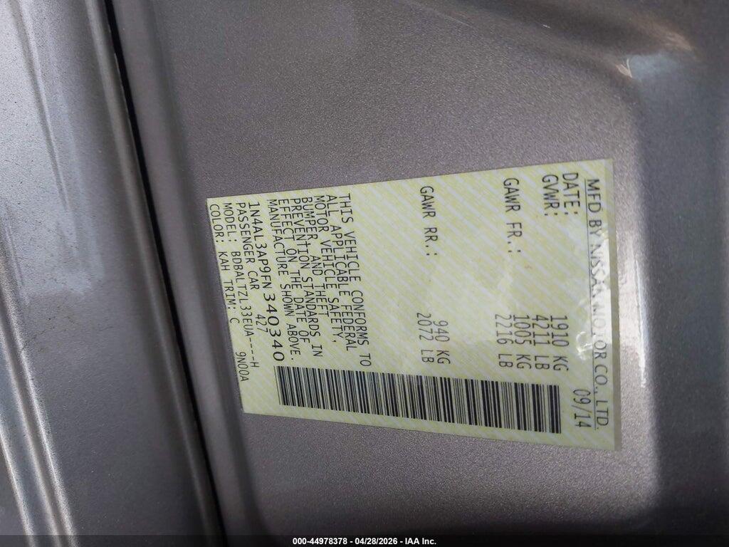 1N4AL3AP9FN340340 2015 NISSAN ALTIMA photo no. 9