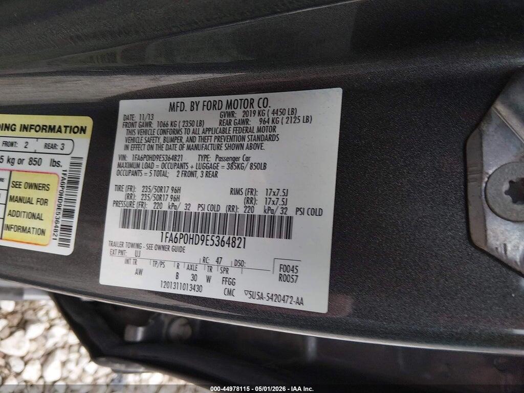 1FA6P0HD9E5364821 2014 FORD FUSION photo no. 9