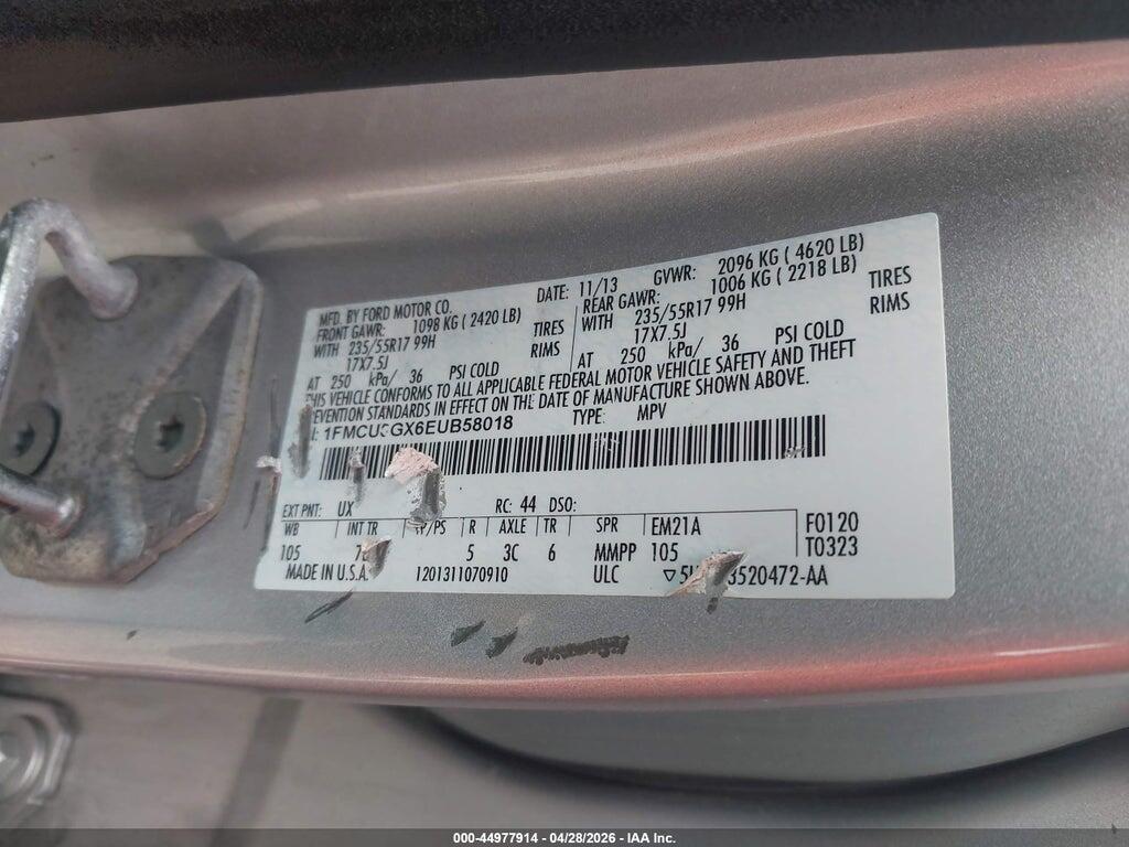 1FMCU0GX6EUB58018 2014 FORD ESCAPE photo no. 9