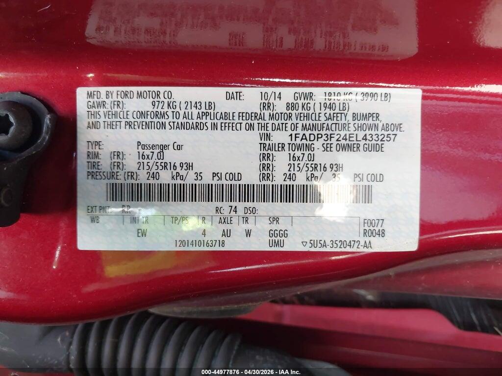 1FADP3F24EL433257 2014 FORD FOCUS photo no. 9