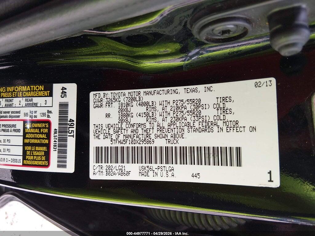 5TFHW5F10DX295869 2013 TOYOTA TUNDRA photo no. 9