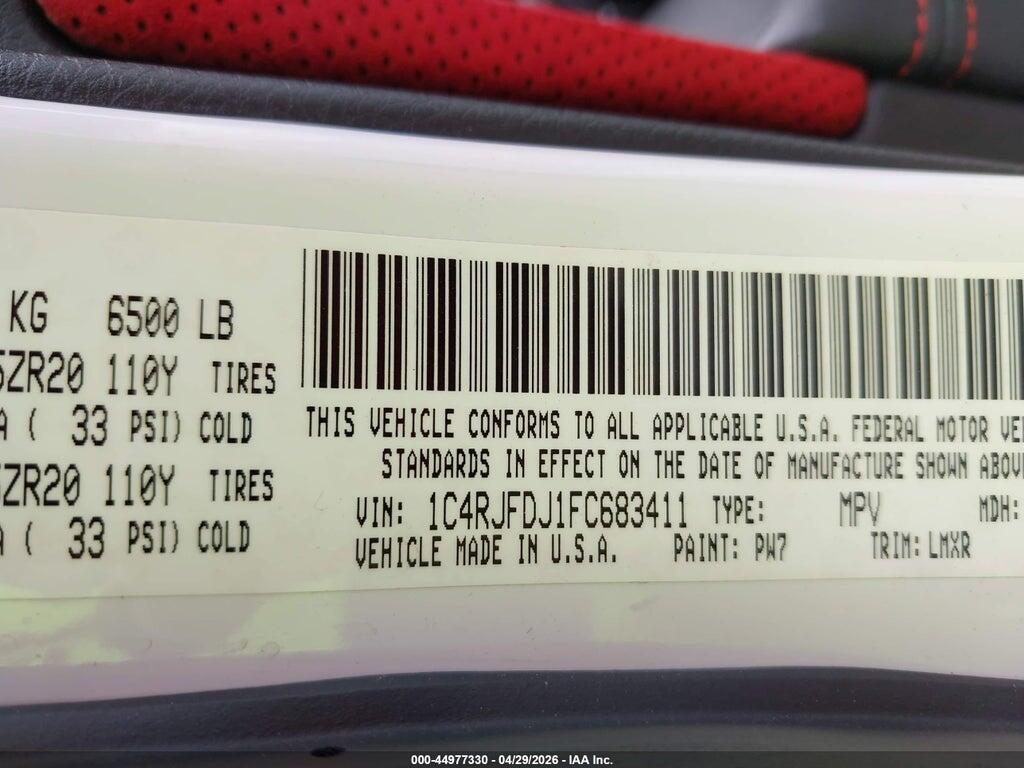 1C4RJFDJ1FC683411 2015 JEEP GRAND CHEROKEE photo no. 9