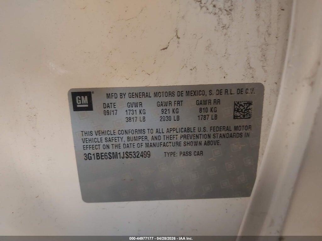 3G1BE6SM1JS532499 2018 CHEVROLET CRUZE photo no. 9
