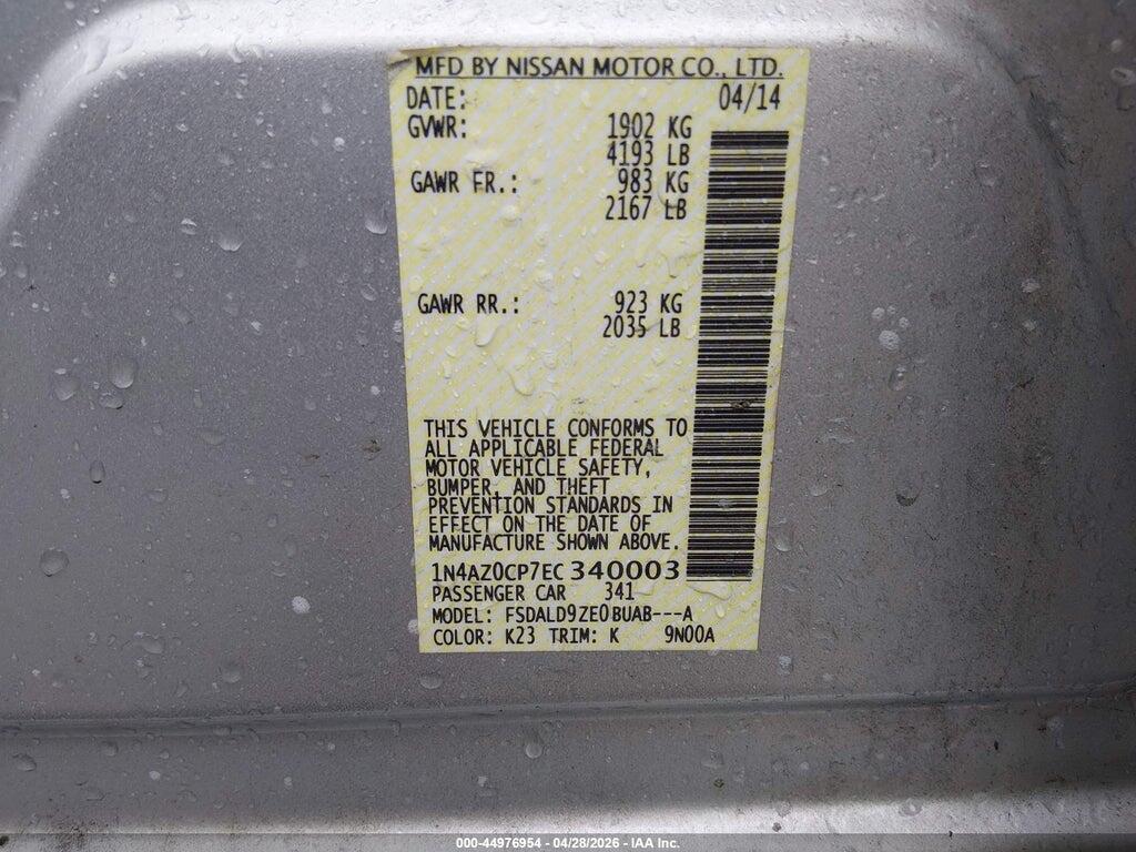 1N4AZ0CP7EC340003 2014 NISSAN LEAF photo no. 9