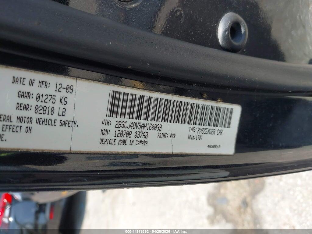 2B3CJ4DV5AH160039 2010 DODGE CHALLENGER photo no. 9