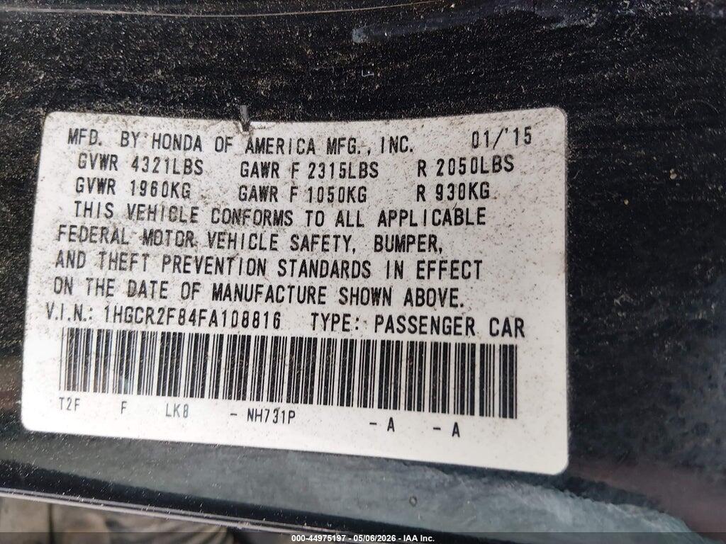1HGCR2F84FA108816 2015 HONDA ACCORD photo no. 9
