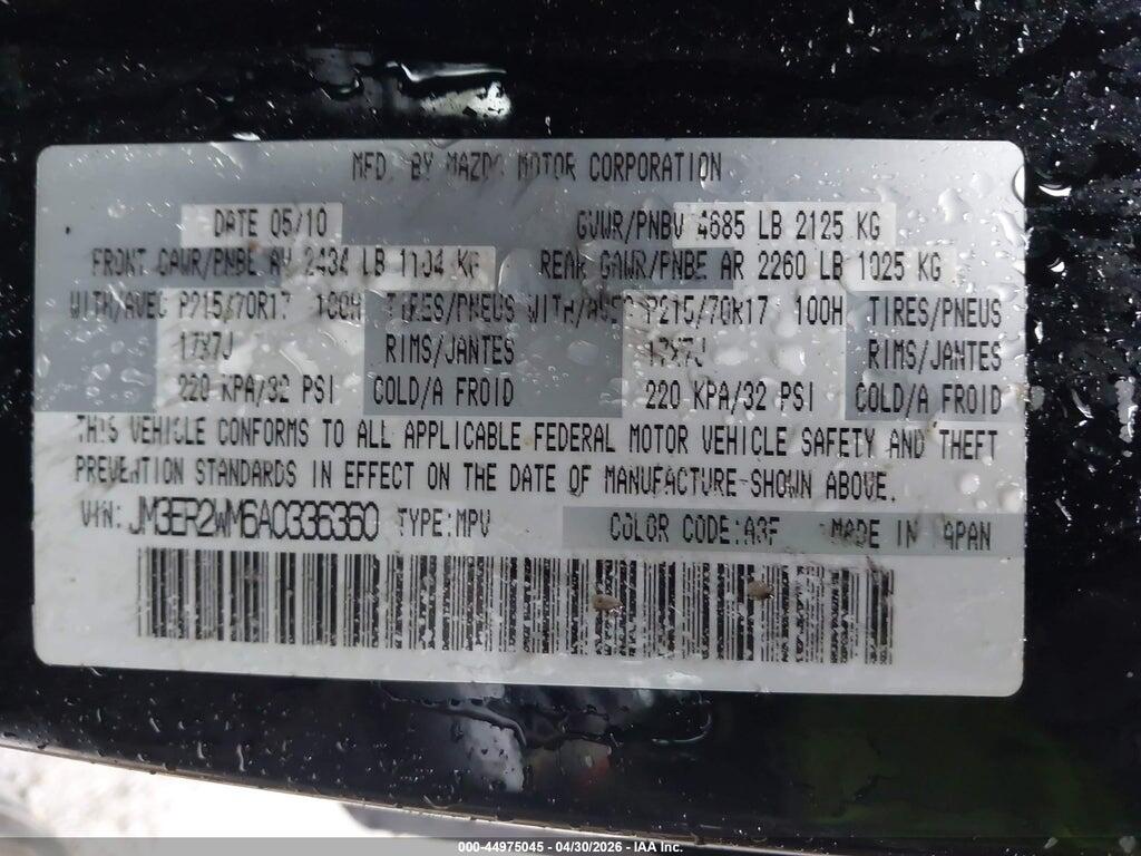JM3ER2WM6A0336360 2010 MAZDA CX-7 photo no. 9