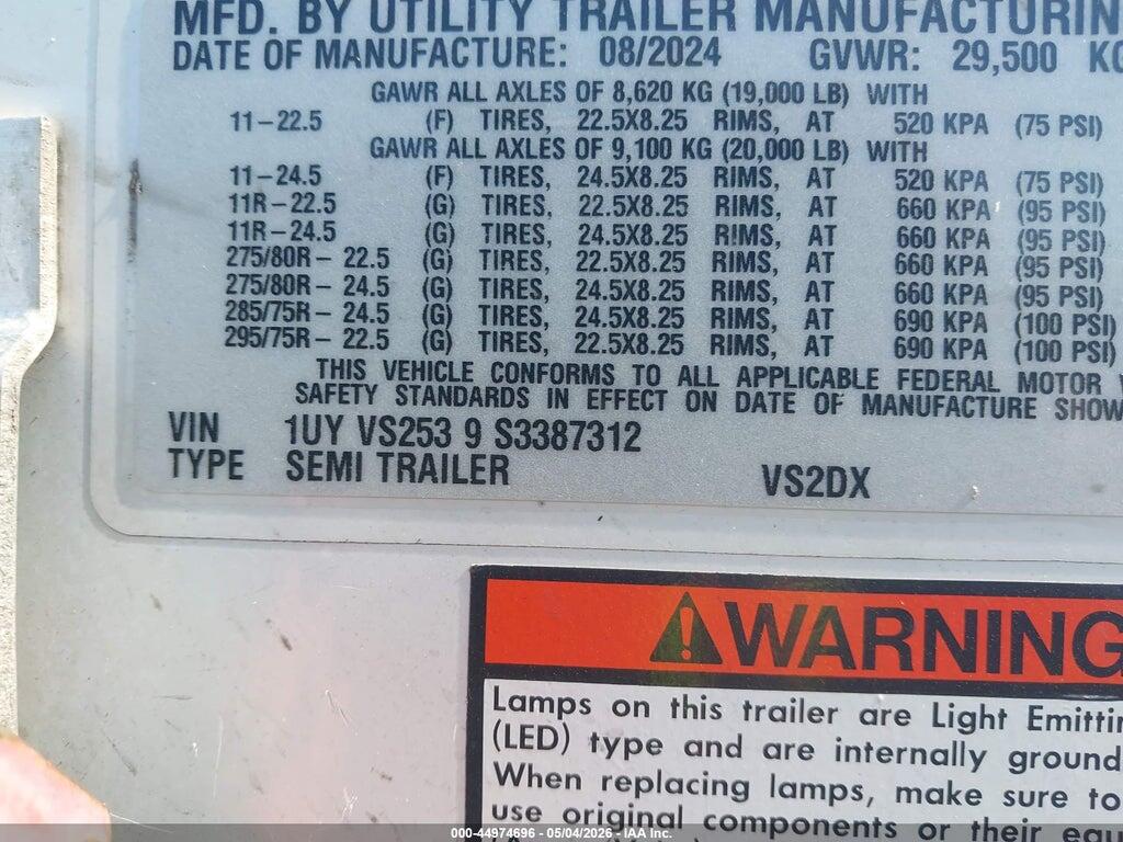1UYVS2539S3387312 2025 UTILITY TRAILER MFG UNKNOWN photo no. 9