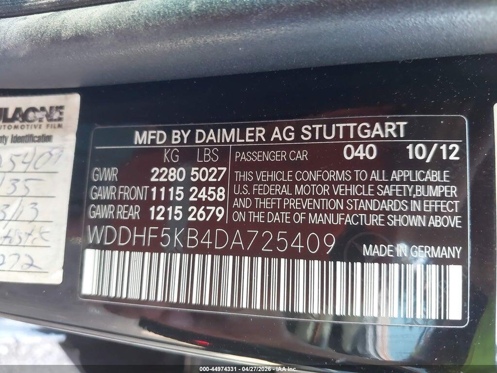 WDDHF5KB4DA725409 2013 MERCEDES-BENZ E 350 photo no. 9