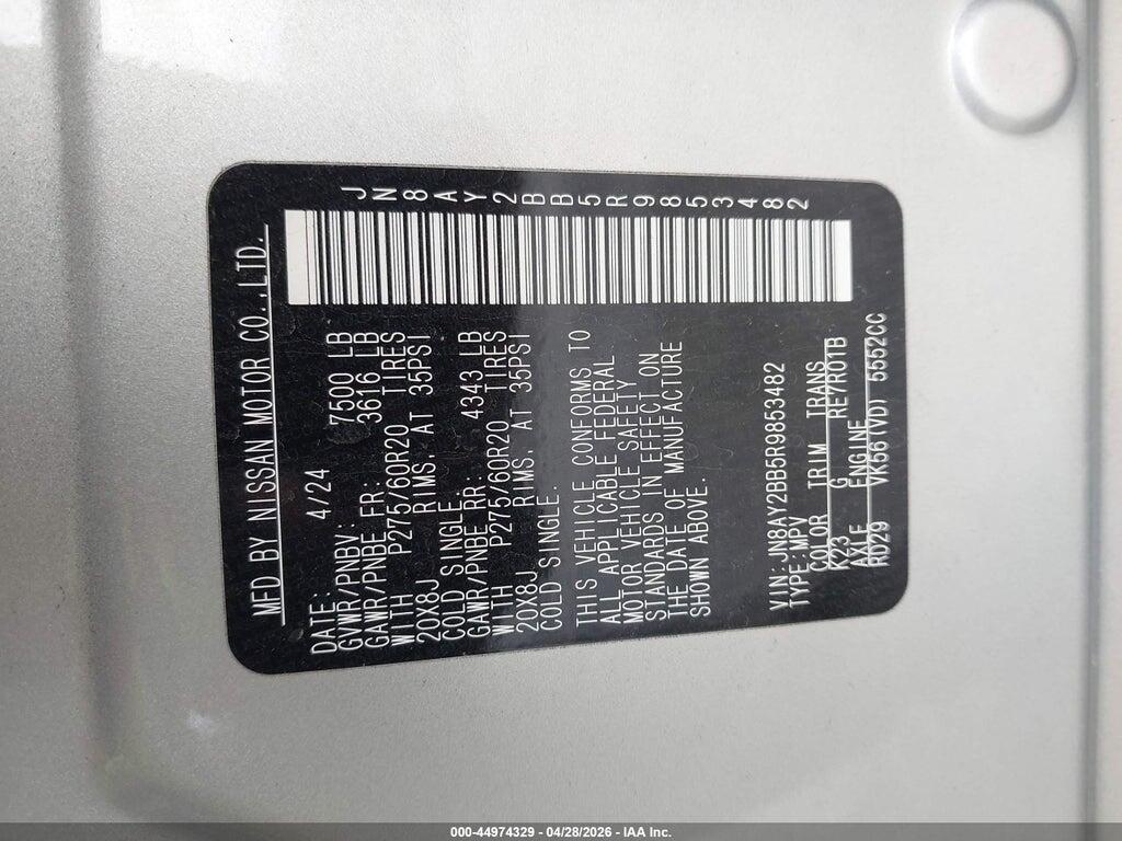 JN8AY2BB5R9853482 2024 NISSAN ARMADA photo no. 9