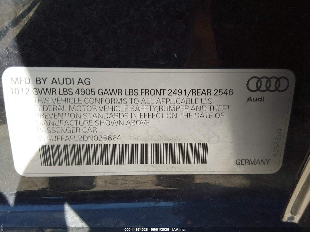 WAUFFAFL2DN026864 2013 AUDI A4 photo no. 9