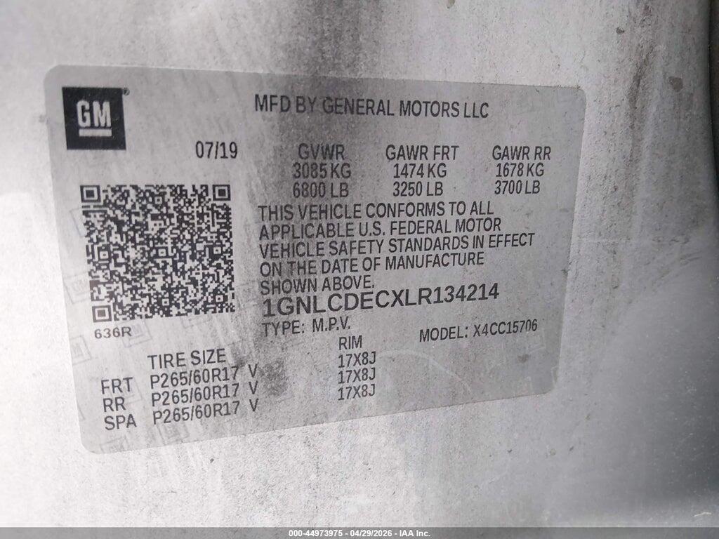 1GNLCDECXLR134214 2020 CHEVROLET TAHOE photo no. 9