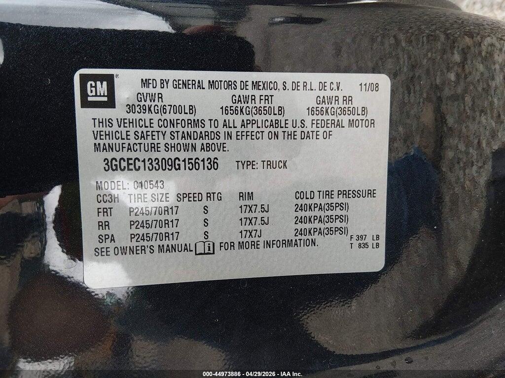 3GCEC13309G156136 2009 CHEVROLET SILVERADO 1500 photo no. 9