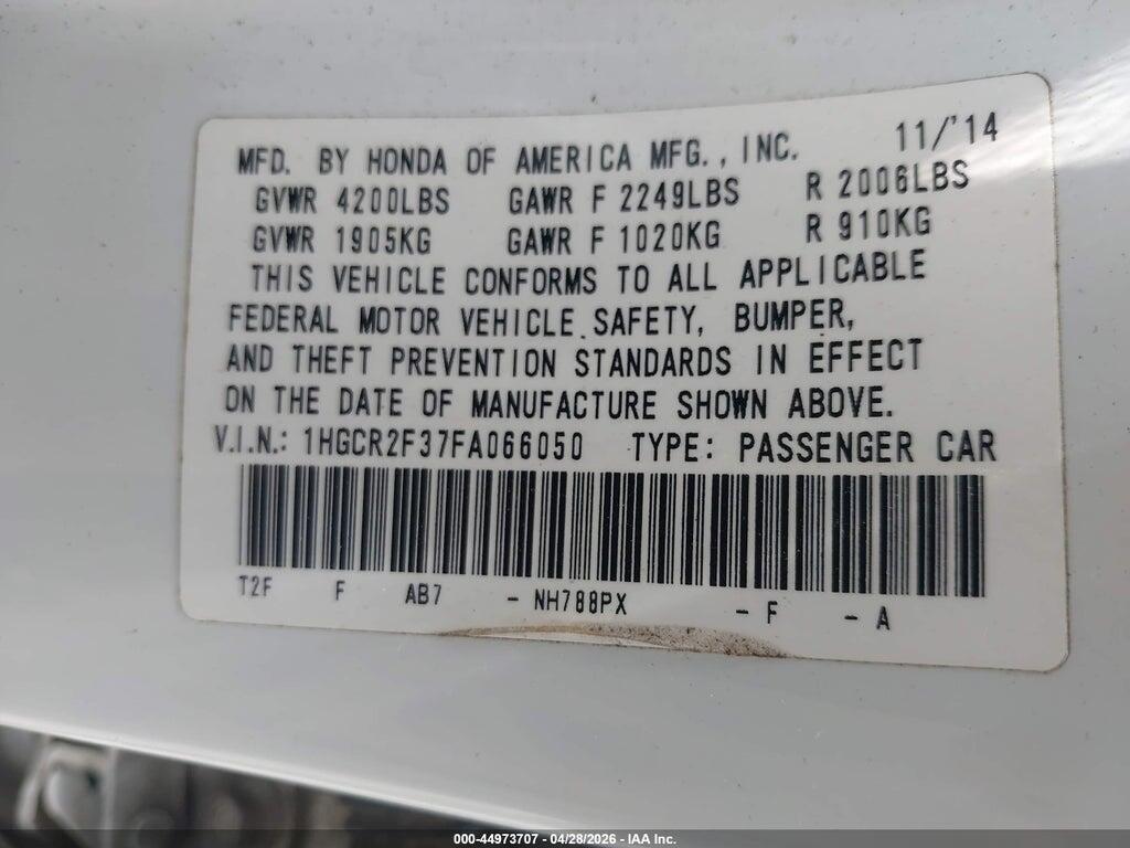 1HGCR2F37FA066050 2015 HONDA ACCORD photo no. 9