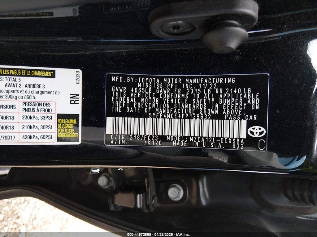 5YFP4MCE4PP139632 2023 TOYOTA COROLLA photo no. 9
