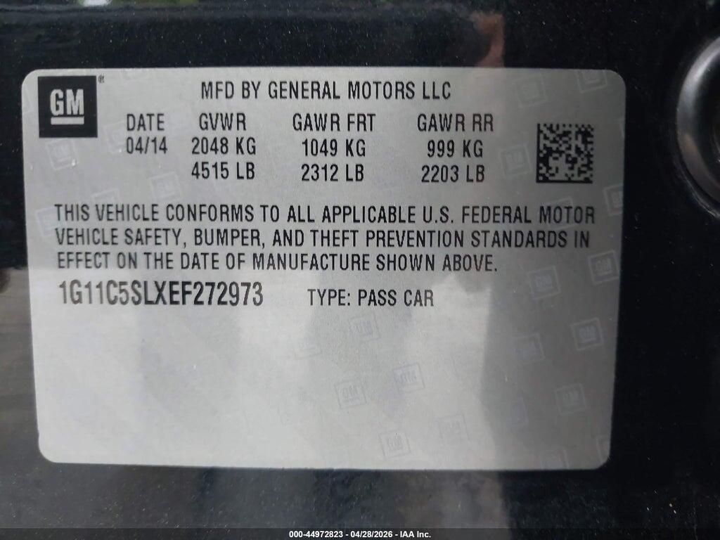 1G11C5SLXEF272973 2014 CHEVROLET MALIBU photo no. 9