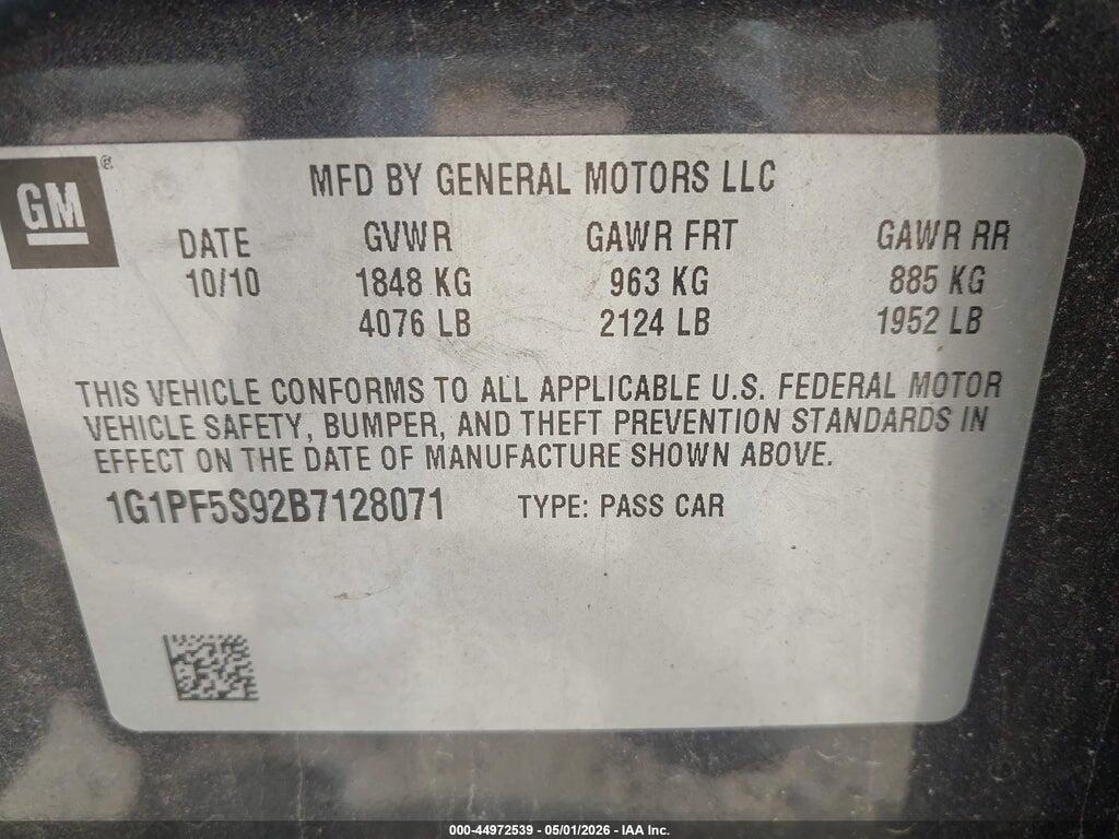 1G1PF5S92B7128071 2011 CHEVROLET CRUZE photo no. 9