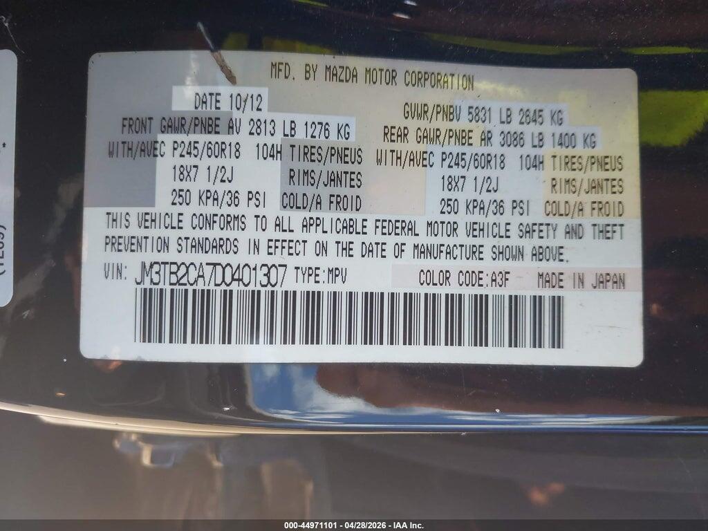 JM3TB2CA7D0401307 2013 MAZDA CX-9 photo no. 9