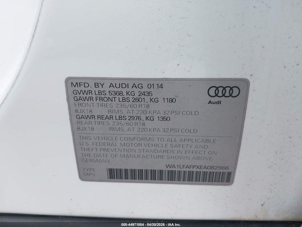 WA1LFAFPXEA082966 2014 AUDI Q5 photo no. 9