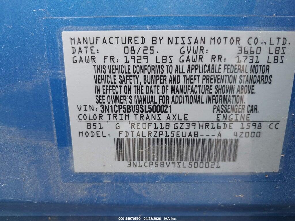 3N1CP5BV9SL500021 2025 NISSAN KICKS PLAY photo no. 9