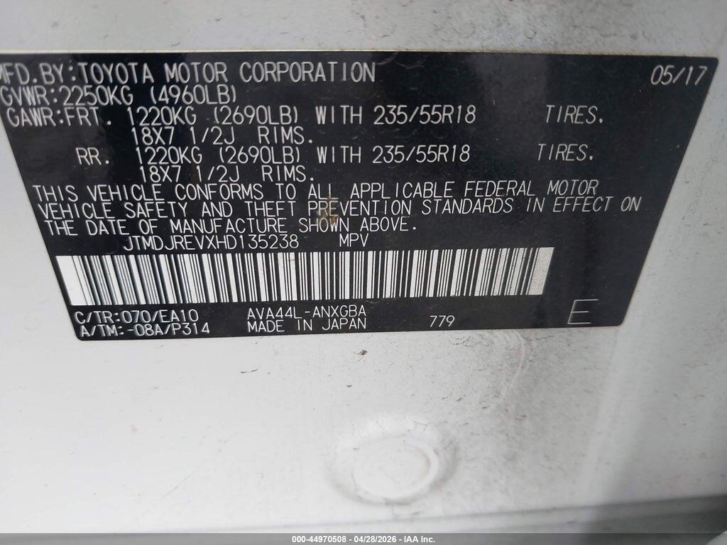 JTMDJREVXHD135238 2017 TOYOTA RAV4 HYBRID photo no. 9