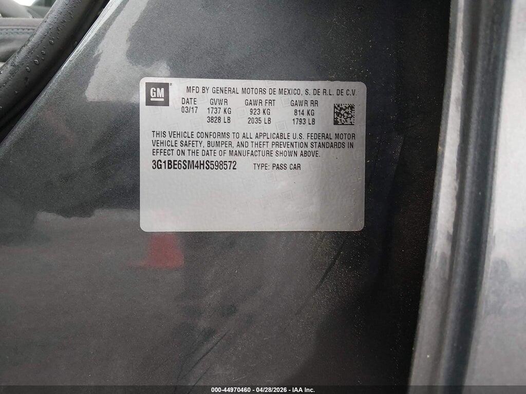 3G1BE6SM4HS598572 2017 CHEVROLET CRUZE photo no. 9