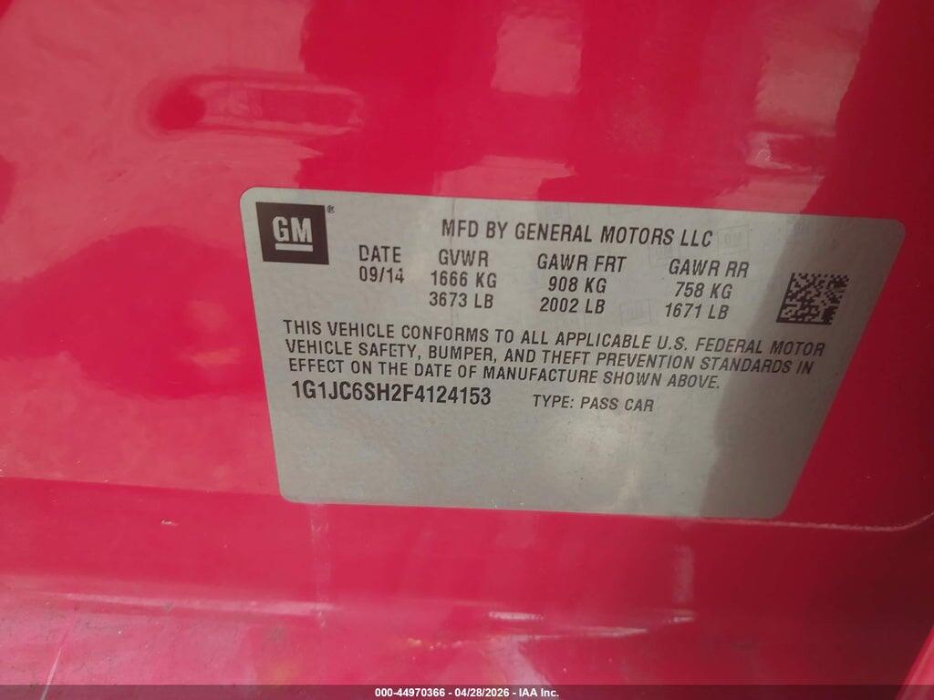 1G1JC6SH2F4124153 2015 CHEVROLET SONIC photo no. 9
