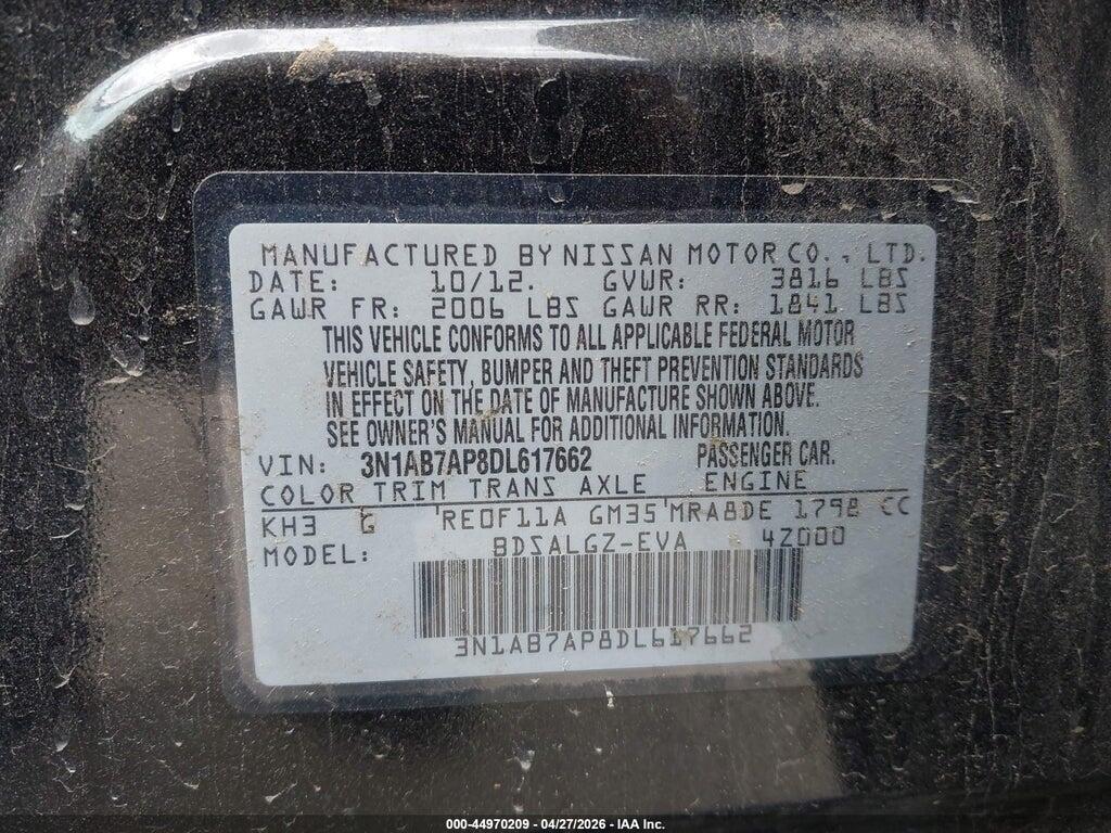 3N1AB7AP8DL617662 2013 NISSAN SENTRA photo no. 9