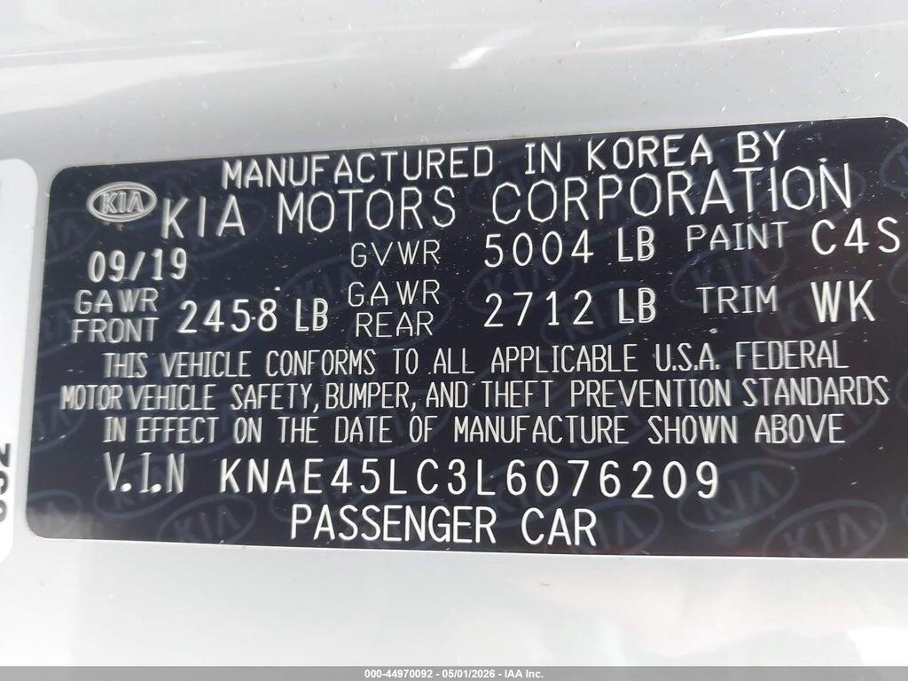 KNAE45LC3L6076209 2020 KIA STINGER photo no. 9