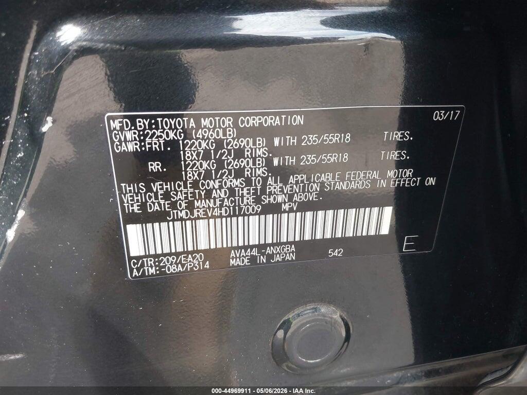 JTMDJREV4HD117009 2017 TOYOTA RAV4 HYBRID photo no. 9