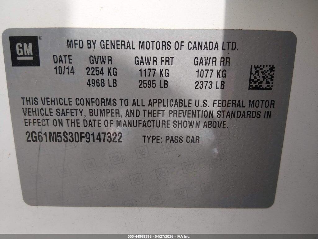 2G61M5S30F9147322 2015 CADILLAC XTS photo no. 9