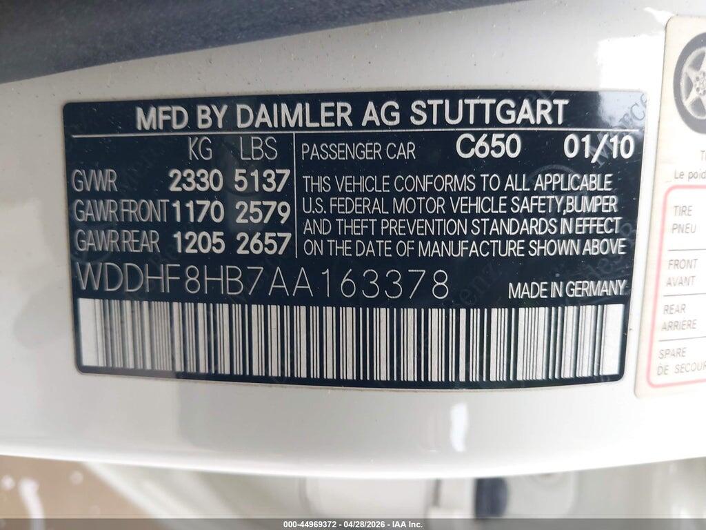 WDDHF8HB7AA163378 2010 MERCEDES-BENZ E 350 photo no. 9