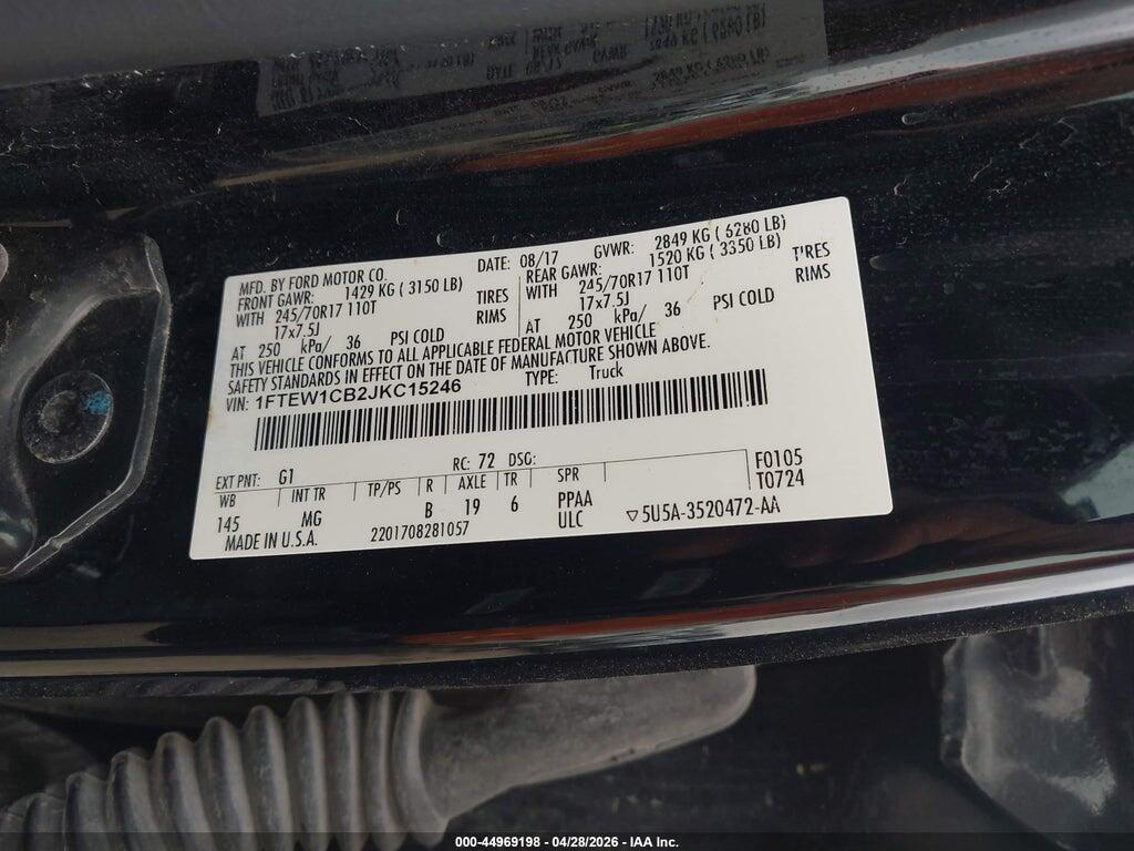 1FTEW1CB2JKC15246 2018 FORD F-150 photo no. 9