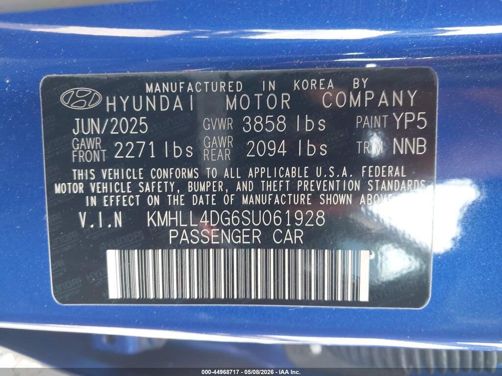 KMHLL4DG6SU061928 2025 HYUNDAI ELANTRA photo no. 9