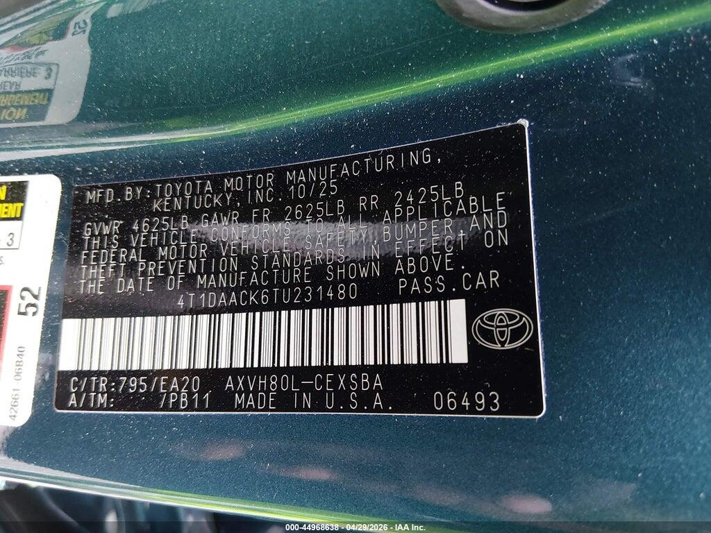 4T1DAACK6TU231480 2026 TOYOTA CAMRY photo no. 9