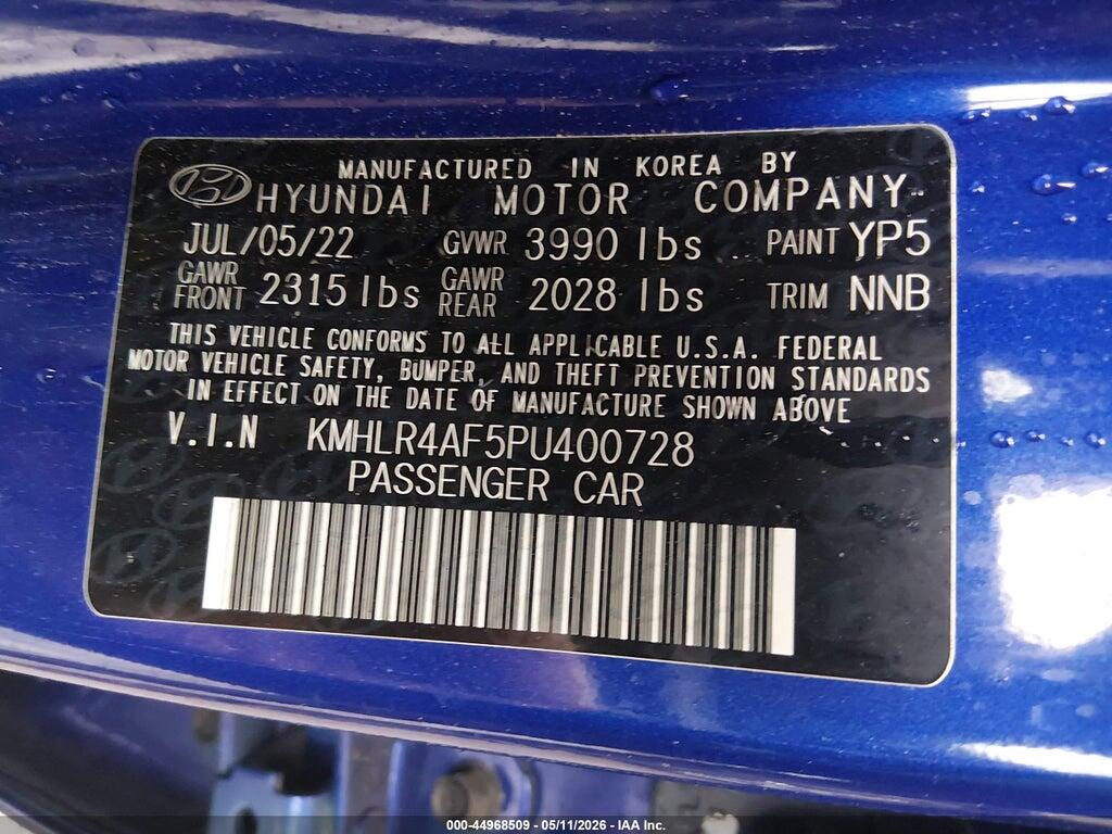 KMHLR4AF5PU400728 2023 HYUNDAI ELANTRA photo no. 9