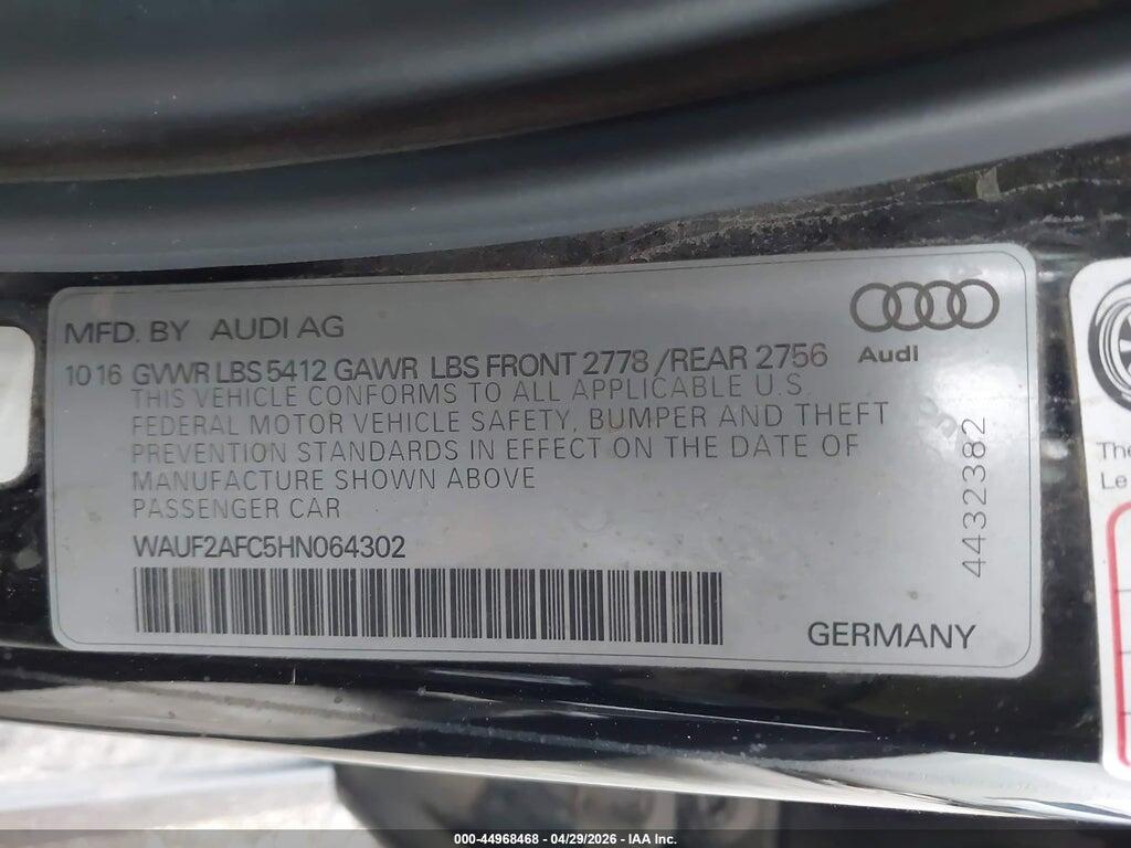 WAUF2AFC5HN064302 2017 AUDI A6 photo no. 9