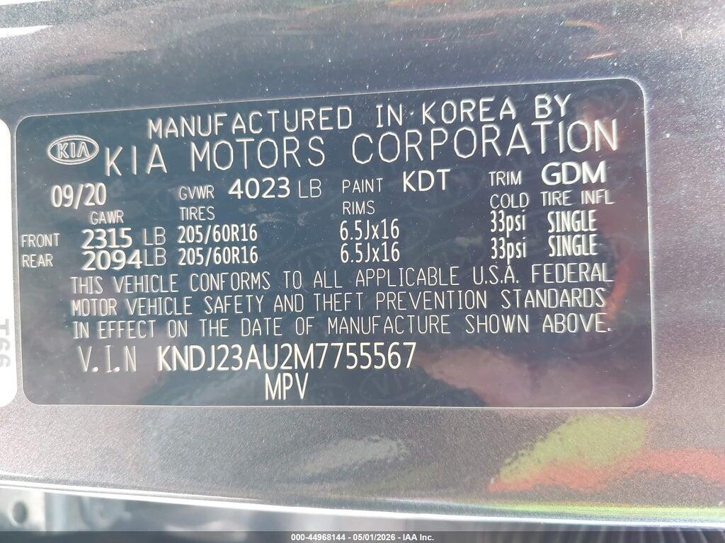KNDJ23AU2M7755567 2021 KIA SOUL photo no. 9