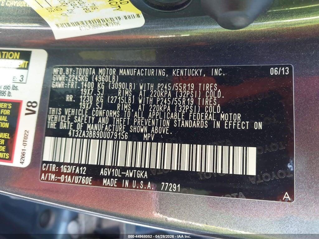 4T3ZA3BB9DU079156 2013 TOYOTA VENZA photo no. 9