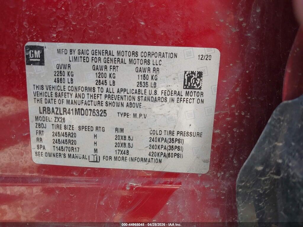 LRBAZLR41MD076325 2021 BUICK ENVISION photo no. 9