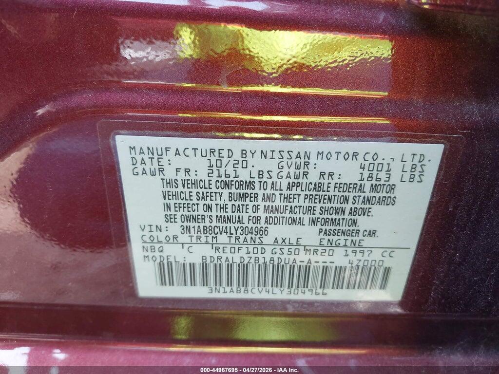 3N1AB8CV4LY304966 2020 NISSAN SENTRA photo no. 9