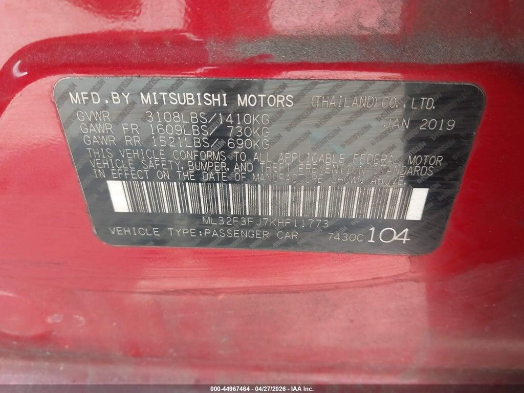 ML32F3FJ7KHF11773 2019 MITSUBISHI MIRAGE G4 photo no. 9
