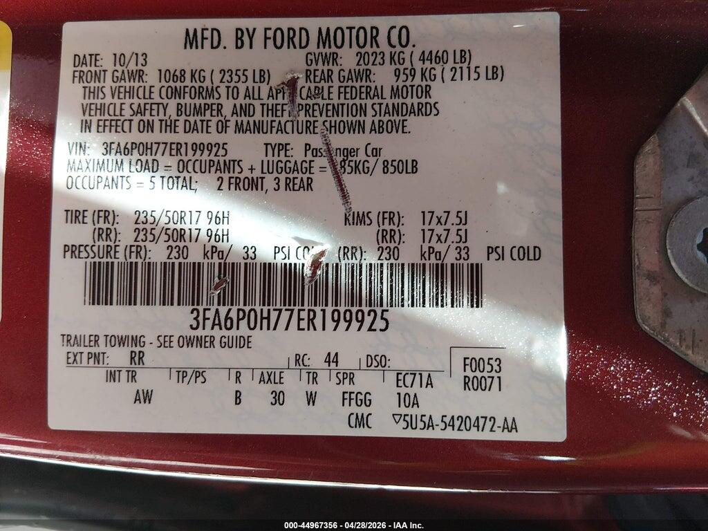 3FA6P0H77ER199925 2014 FORD FUSION photo no. 9