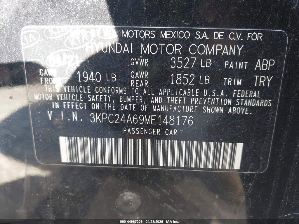 3KPC24A69ME148176 2021 HYUNDAI ACCENT photo no. 9
