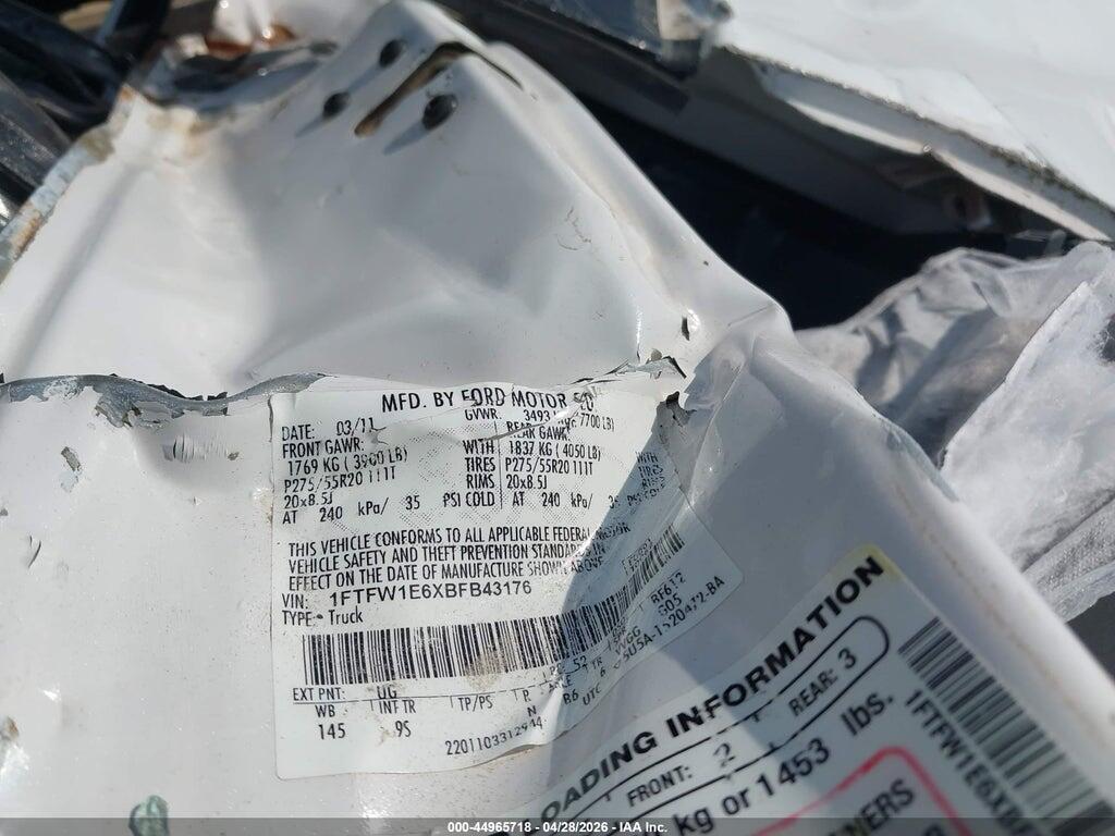 1FTFW1E6XBFB43176 2011 FORD F-150 photo no. 9